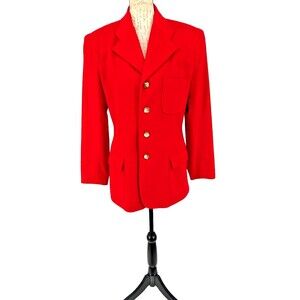 Y2K Retro 90's Red Wool Cashmere Jacket Coat SIZE XL Layering Minimalist GREAT